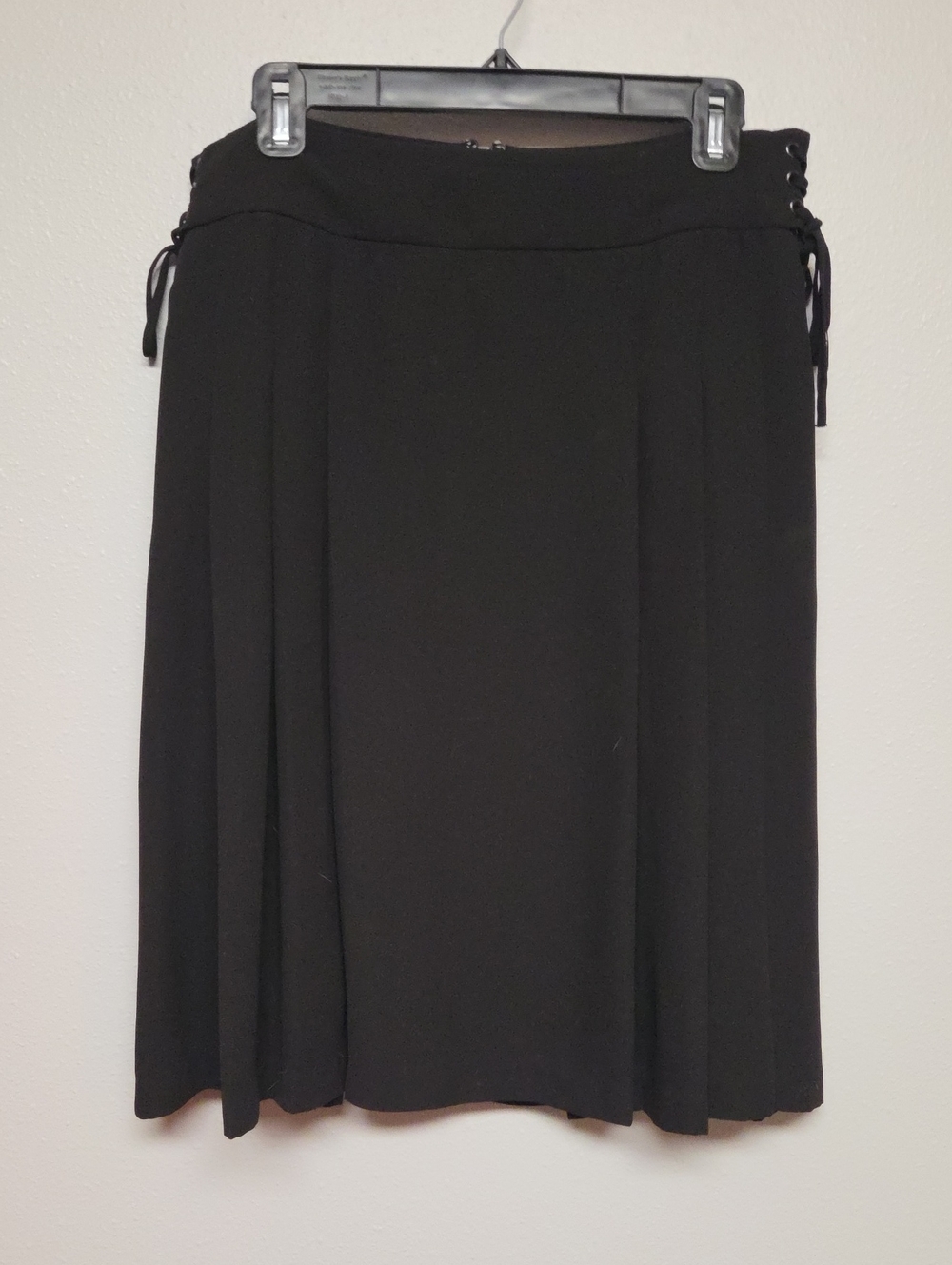 Simply Vera Vera Wang Black Midi Skirt with Side Lace-Up